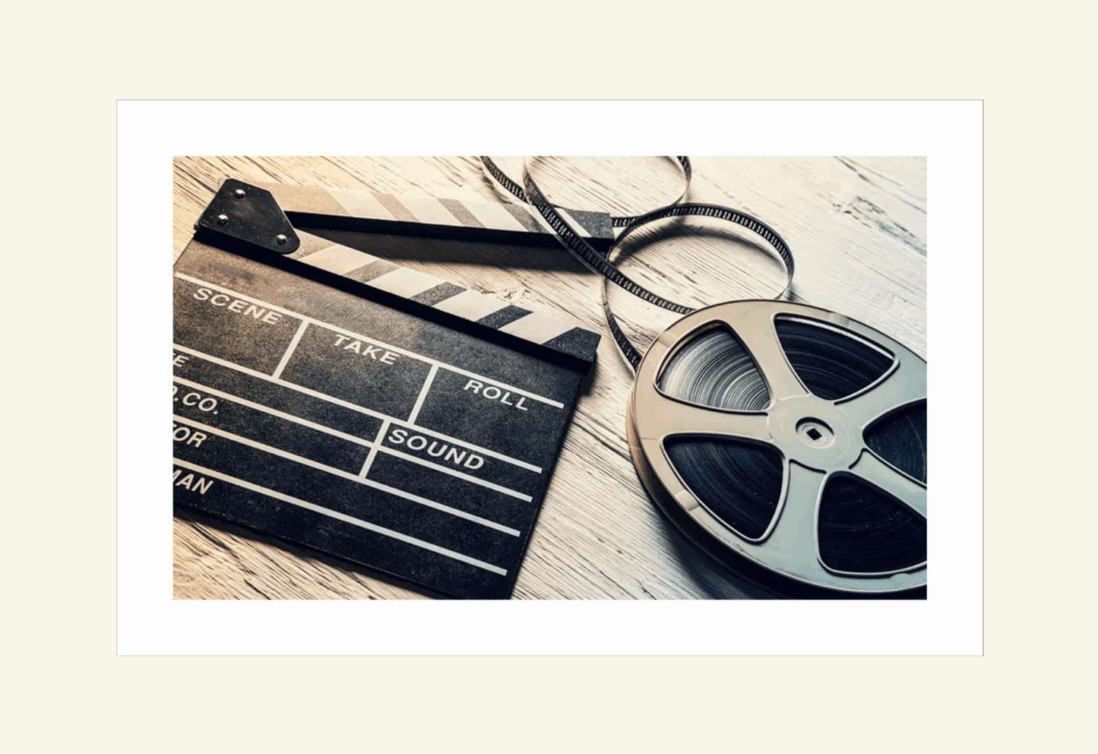 Cinematic tools on wooden surface